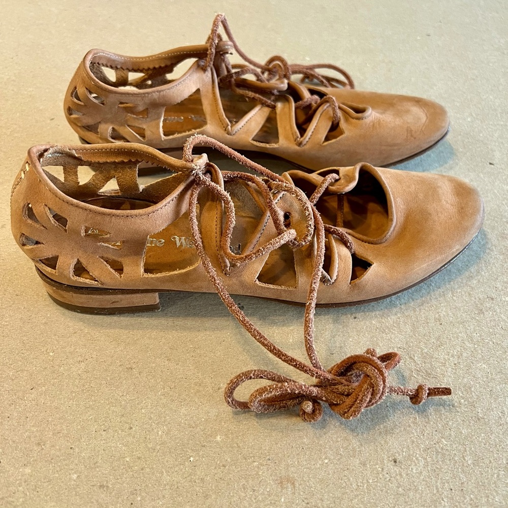Vivienne Westwood tan leather cut-out lace up sandals - Picture 3 of 8